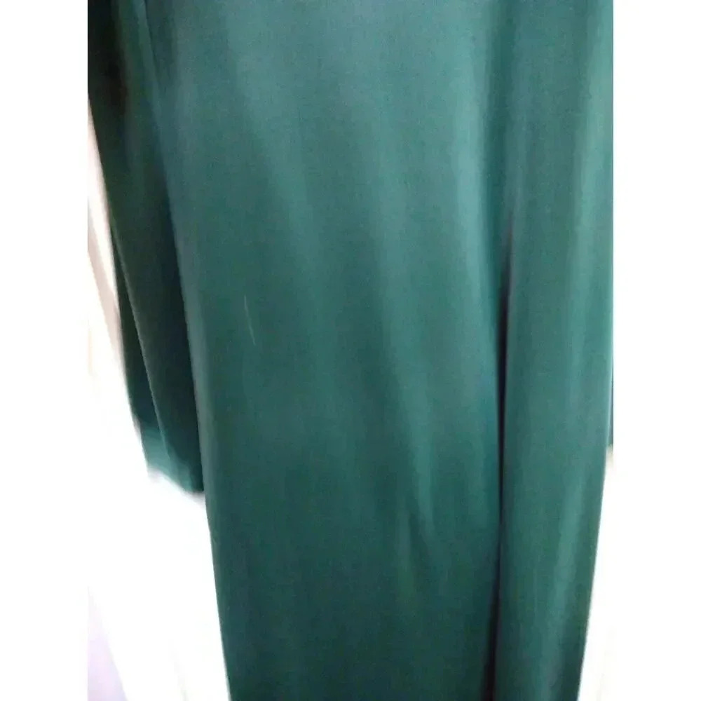 Amanda Stewart Cozy Wear Maxi Robe Green Embroider 1/2 Zip Sz XL Velour Bust 44" - Picture 6 of 12
